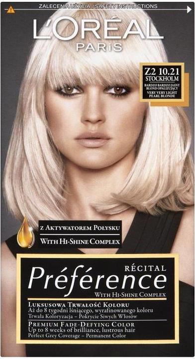 Produktbild L'Oréal Paris L'Oréal Preference hair dye Z2 10.21 Stockholm (Z2 10.21 Stockholm)