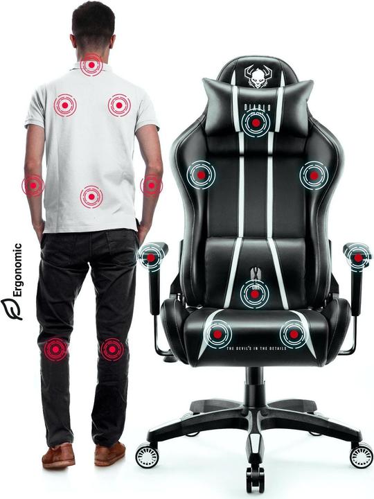 Actual product image Diablo Gaming chair X-One 2.0 Gaming Chair King, Black-white