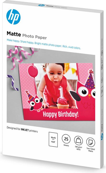 Actual product image HP Matte Photo Paper (180 g/m², 10 x 15 cm, 25 x)