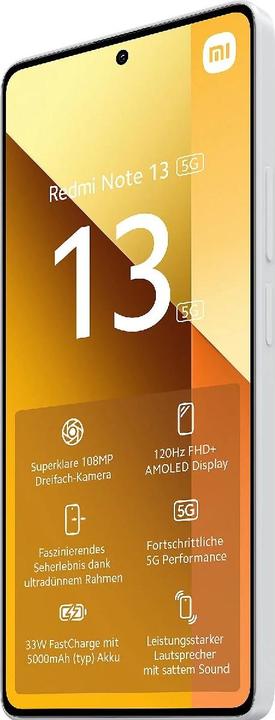 Image du produit Xiaomi Redmi Note 13 5G (256 Go, Arctic White, 6.67", Double SIM hybride, 108 Mpx, 5G)