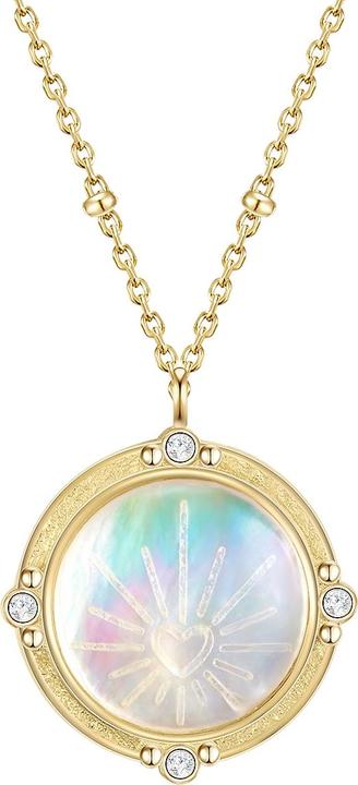 Glanzstücke München Damen Sterling Silber Zirkonia Perlmutt gelbgold 43,0 cm Basiskette + 5,0 cm Verlängerung - 28509 (Sterling Silber, 43 - 48 cm)