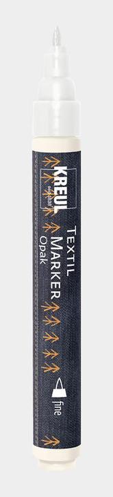 Actual product image Kreul Textilmarker OPAK, Rundspitze fine, weiá (White, 2 mm, 1 x)