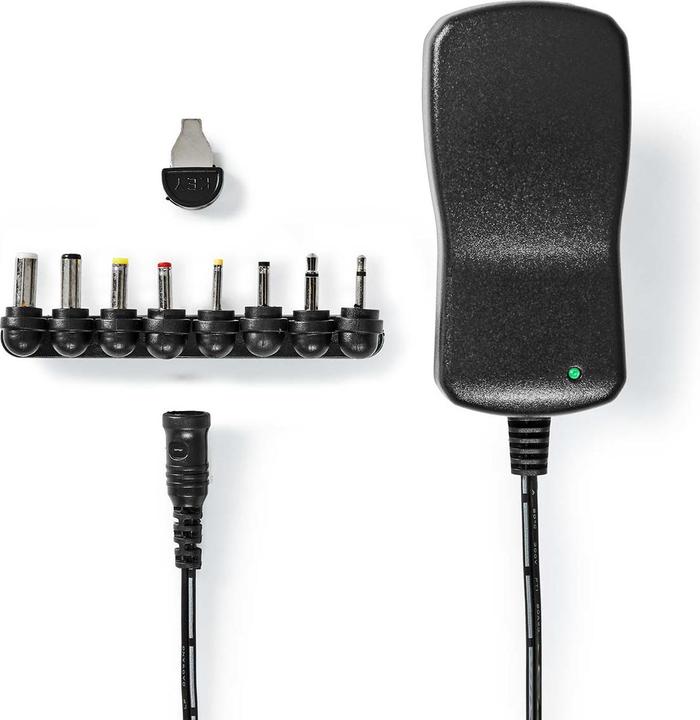 Image du produit Nedis Adaptateur secteur universel 7.5 W 3-12 V DC 1.10 m 2.0 A 8 Plug(s) Black (18 W)