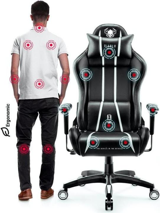 Image du produit Diablo Chaise de jeu X-One 2.0 Gaming Chair Normal, Noir-Blanc