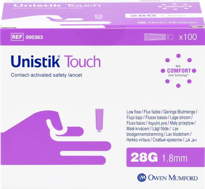 Actual product image Owen Mumford Touch Sicherheitslanzette violett steril (Lancets)