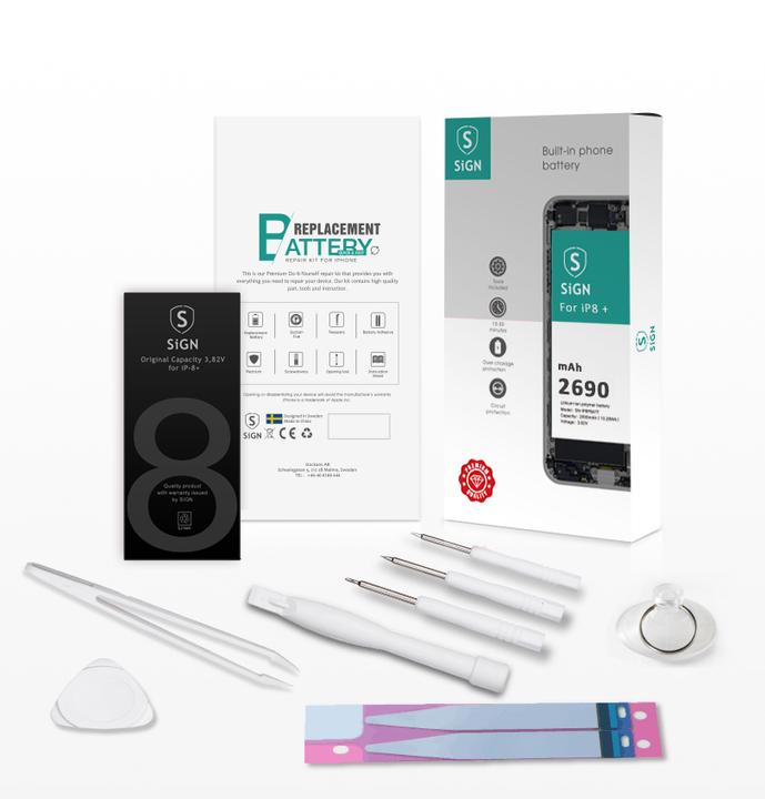 Actual product image SIGN Complete Kit for Battery Change on iPhone 8 Plus