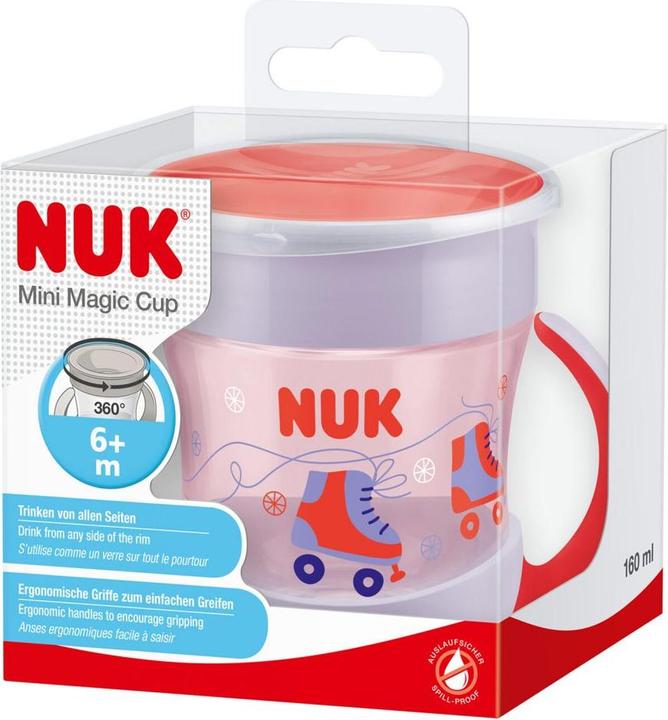 Immagine prodotto NUK Mini Magic Cup, 160ml, bordo unico per bere, disco in silicone sigillante, da 6 mesi, rosso