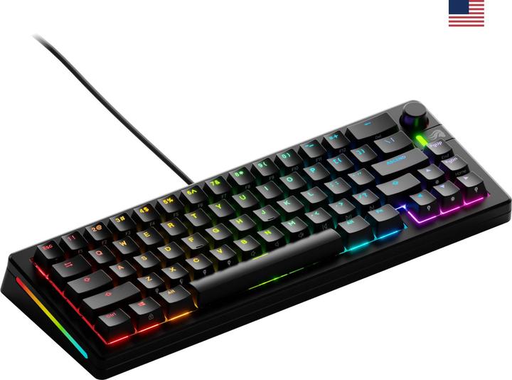 Actual product image Glorious GMMK 3 65 % Custom Gaming Keyboard - Pre-Built, ANSI (US), Fox Switches, black (US, Cable)