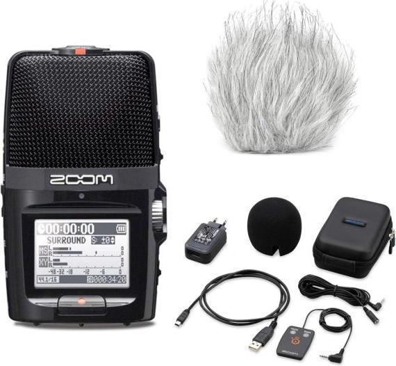 Actual product image Zoom H2n recorder with SPH-2n accessory set with windscreen (Handheld)