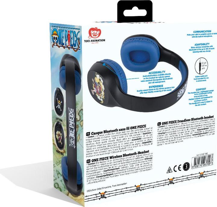 Image du produit NoName ONE PIECE - Casque Bluetooth - Bleu & Noir (Sans fil, Filaire)