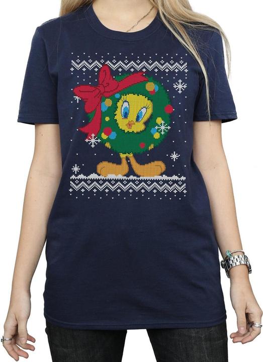 Produktbild Looney Tunes Tweety Pie Christmas Fair Isle TShirt (S)