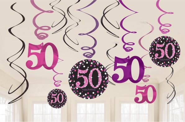 Produktbild Amscan Dekoration Rosen 50 Jahre "Alles Gute zum Geburtstag"