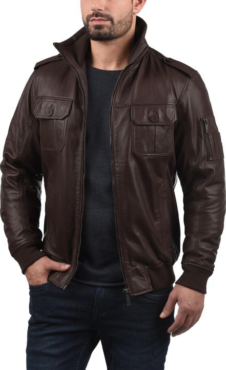Actual product image Solid Famash Men's Leather Jacket (M)
