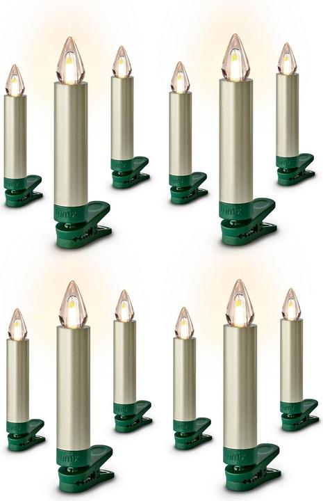 Immagine prodotto Krinner Candela LED per albero SuperLight Flame, Cashmere, set iniziale di 12 pezzi