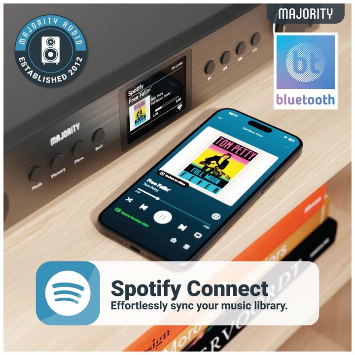 Produktbild Majority Fitzwilliam 2024 Black DAB+ Radio (Internetradio, DAB+, FM, UKW, Bluetooth, WLAN)