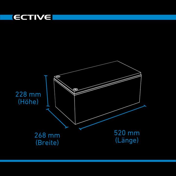 Produktbild Ective 12V 250Ah LiFePo4 Solar Batterie Lithium Akku BMS Wohnmobil Camper LFP BT Versorgungsbatterie (12 V, 250 Ah)