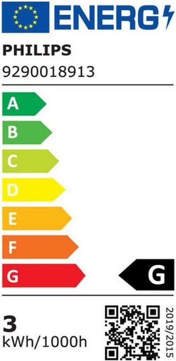 Energy Label Philips Lamp 3 W (40 W) E27 Warm White (E27, 3 W, 210 lm, 1 x, G)
