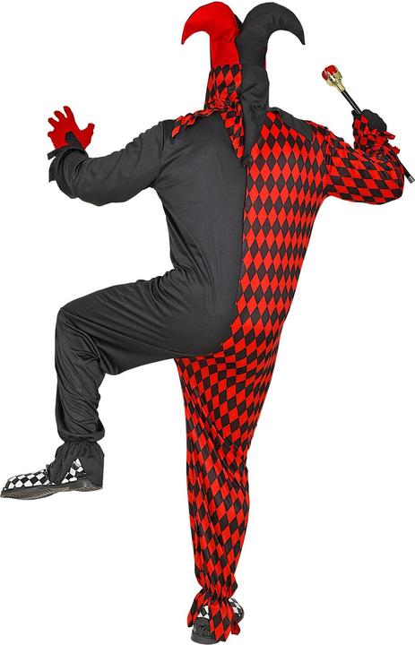Actual product image Widmann Evil harlequin with overalls, mask with hood and hat (M)