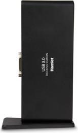 Produktbild Hamlet USB 3.0 Dual Display DVI und HDMI Docking Station, Hub mit 6 USB-Anschlüssen, LAN UND AUDI (USB-A, USB-B, 6 Ports)