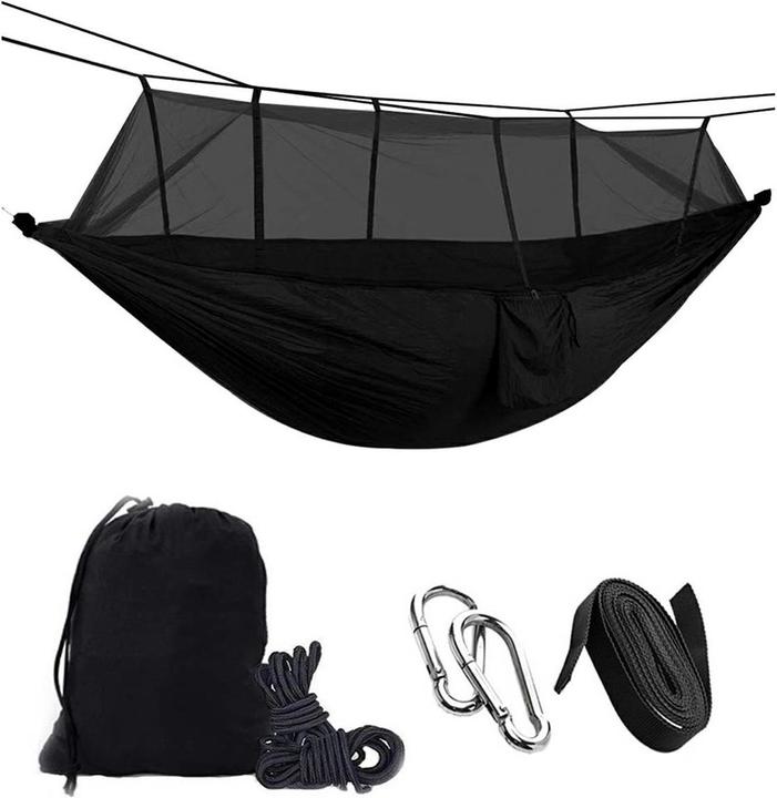 Image du produit Aptel Hammock avec écran anti-insectes ACTIVE SUMMER, 260x140 cm, Noir (200 kg)