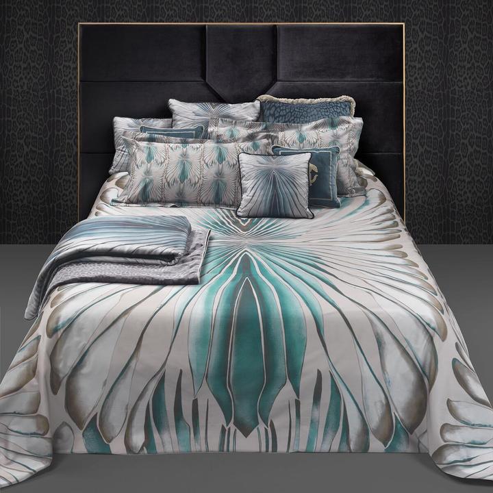 Immagine prodotto Roberto Cavalli Biancheria da letto Mako in raso blu Tigresse (Set di biancheria da letto, 155x220 cm + 80x80 cm)