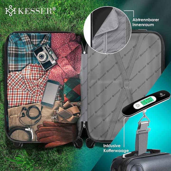 Actual product image Kesser Handgepäck Reisekoffer mit Kofferwaage (55 l, M (50 - 90l))