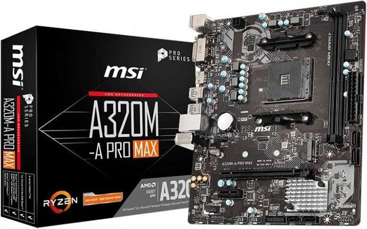 Produktbild MSI A320M-A PRO MAX motherboard (AM4, AMD A320, mATX)