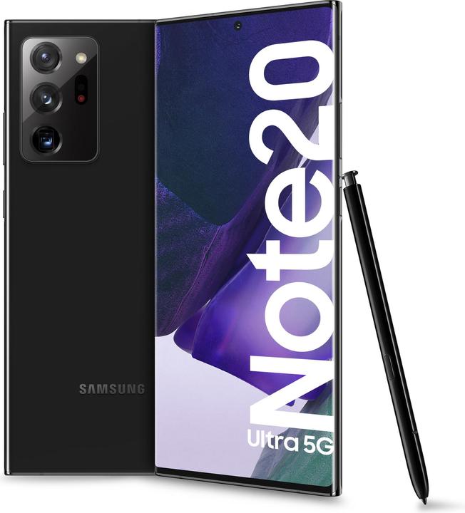 Actual product image Samsung Galaxy Note 20 Ultra 5G EU (256 GB, Mystic Black, 6.90", Hybrid Dual SIM + eSIM, 108 Mpx, 5G)