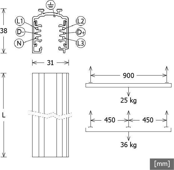 Produktbild LTS ST-A 40/9000A-4-ST w ONETrack 3-Phasen-Stromschiene Anbau sch STA409000A4STW