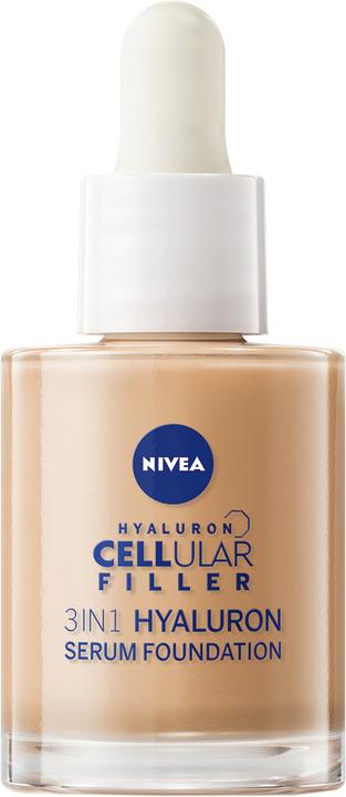 Produktbild NIVEA Hyaluron Cellular Filler 3in1 Serum Foundation dunkel (30ml) (03 Dunkel)