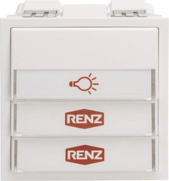 Produktbild Renz Tastenmodul 97-9-85275 1 Licht-/2 Taster weiss (alt:97-9-85106)