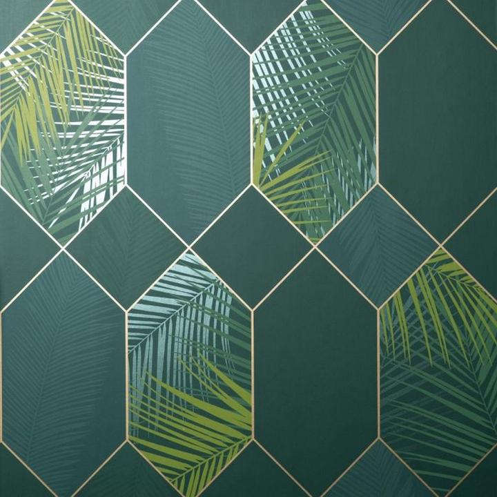 Fine Decor Tapete Miami Geometrisches Blatt (53 x 1000 cm)