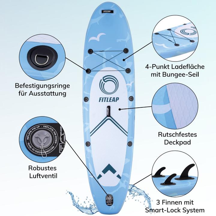 Produktbild Fitleap Premium Stand Up Paddle Board aufblasbar - SUP Board Set (10'5")