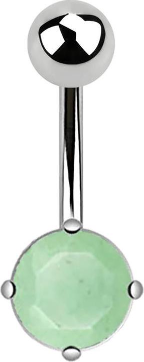 Immagine prodotto Star Piercing Banana in argento con pietra di giada rotonda (Mnerale, senza ottone, Acciaio chirurgico 316L)