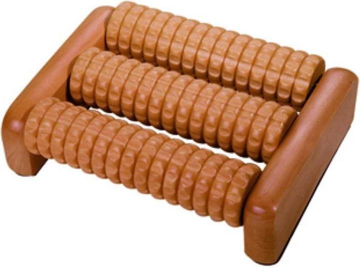 Image du produit Body Vital Rouleau de massage pour les pieds avec 1x3 rouleaux en bois