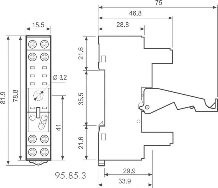 Produktbild Finder Relaissockel 1 St. 95.85.3 Serie 40, Serie 44 40.52, 40.61, 44.62 (Relaissockel)