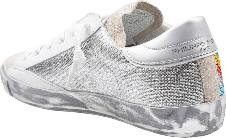 Produktbild Philippe Model prsx low sneakers in leather and suede with micro crystals (39)