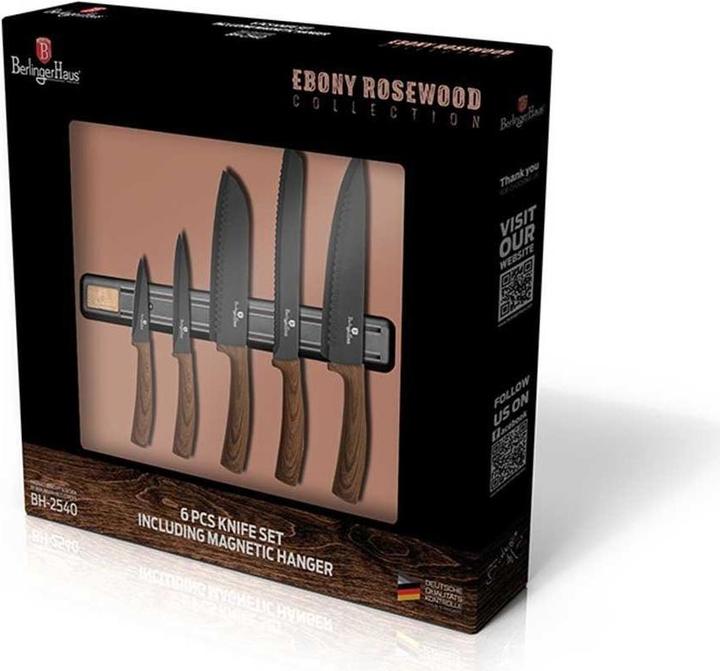 Actual product image BerlingerHaus 5 Kitchen Knife Set With Magnetic Strip Berlinger House Bh-2540