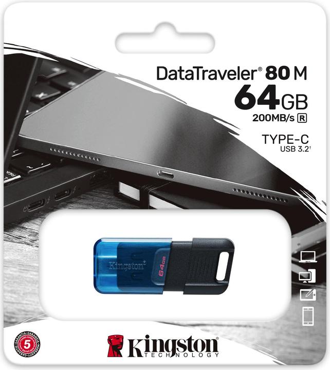 Actual product image Kingston DataTraveler 80 M (64 GB, USB-C, USB 3.2)