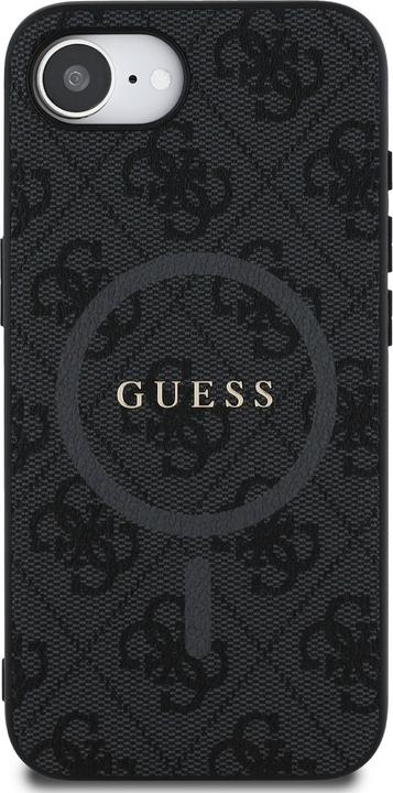 Actual product image Guess Monogram case with integrated MagSafe and gold logo (Apple iPhone 16e)