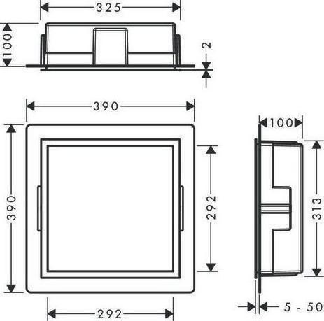 Actual product image hansgrohe HG wall niche XtraStoris Individual ma-sw 300x300x100mm design frame pol. go