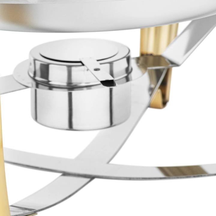 Produktbild Royal Catering Chafing Dish Warmhaltebehälter Rechaud Wärmebehälter rund Goldakzente 6 L
