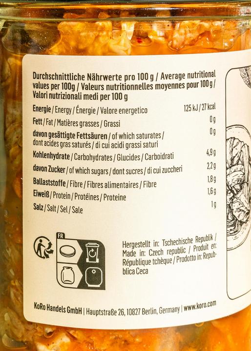 Valori nutrizionali e ingredienti KoRo Kimchi (350 g)