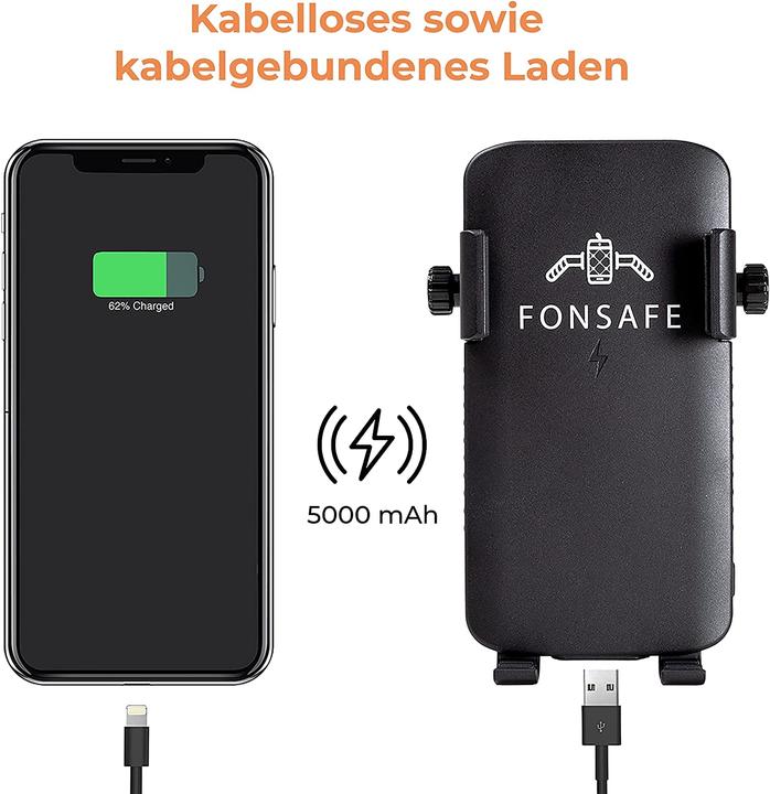 Produktbild Fonsafe Fahrrad-Handyhalterung mit Powerbank, Wasserdicht
