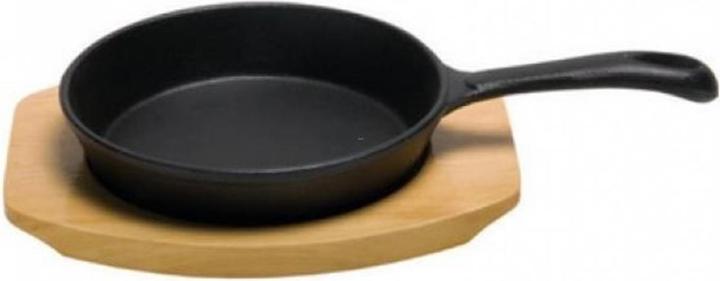 Produktbild Nouvel Gusspfanne mit Holzunterteller (17.50 cm, Bratpfanne, Gusseisen)