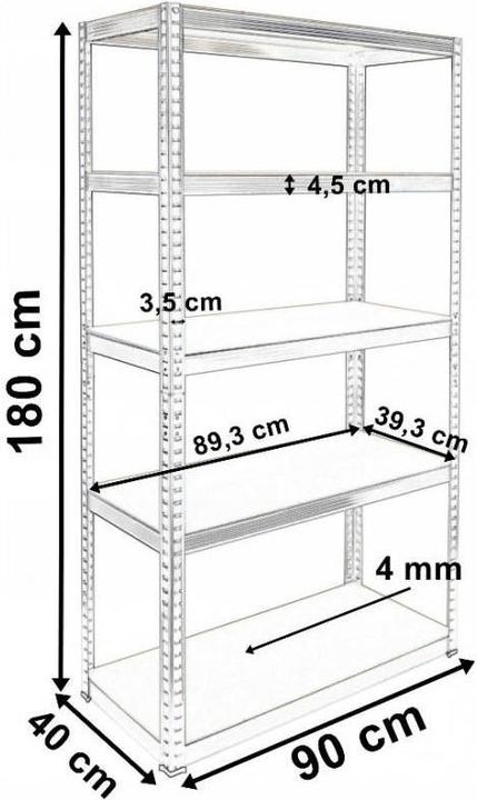 Actual product image Topeshop REGAŁ G9040 Storage Rack for Garden Tools Freestanding MDF Panels