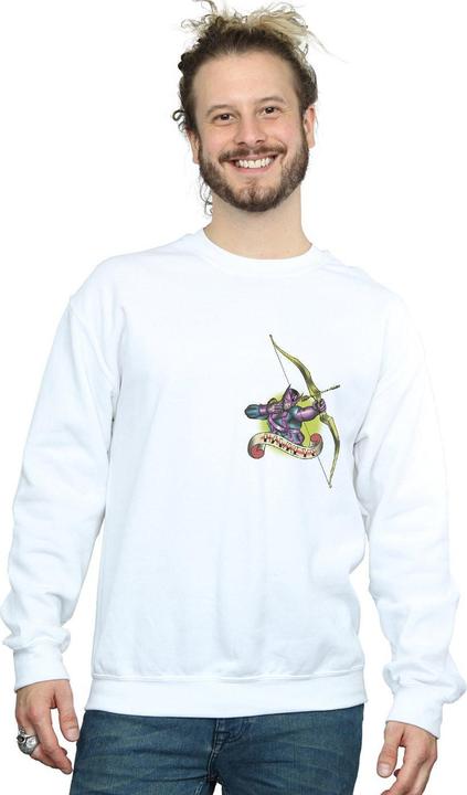 Actual product image Mens Hawkeye Tattoo Breast Print Sweatshirt (4XL)