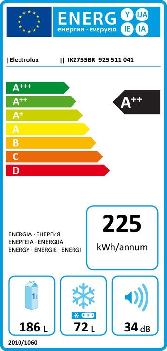 Energy Label Electrolux IK2755BR (259 l)