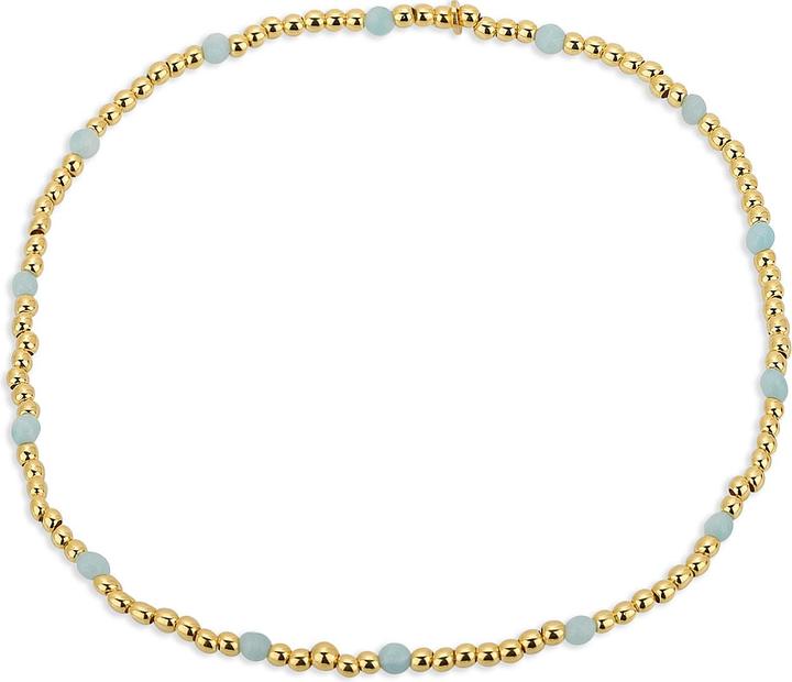 Immagine prodotto Leyda Catena del piede Amazzonite (placcato oro 750 / oro 18 K, Pietra, Argento 925, 24 cm)