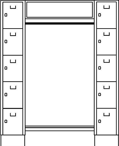 Actual product image Wolf locker room wardrobe system (147 cm, 185 cm)